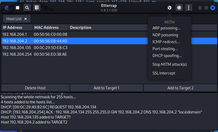 图13 选择ARP Poisoning