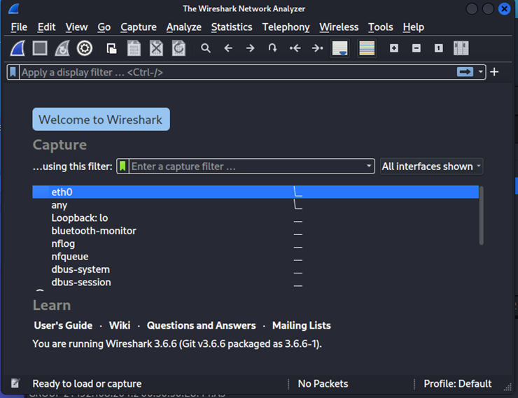 图18 打开wireshark