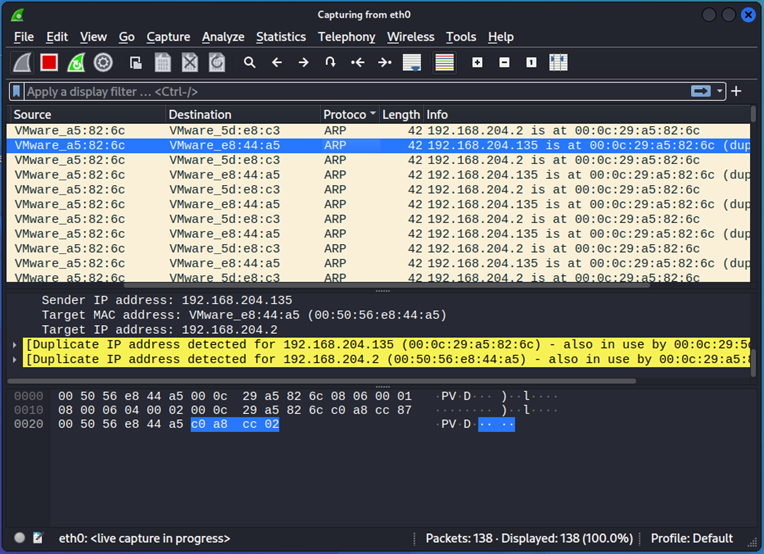 图21-1 arp部分抓包细节