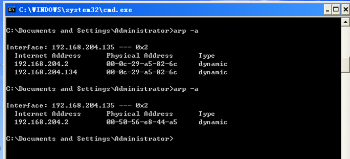 图15 恢复后的靶机Arp表